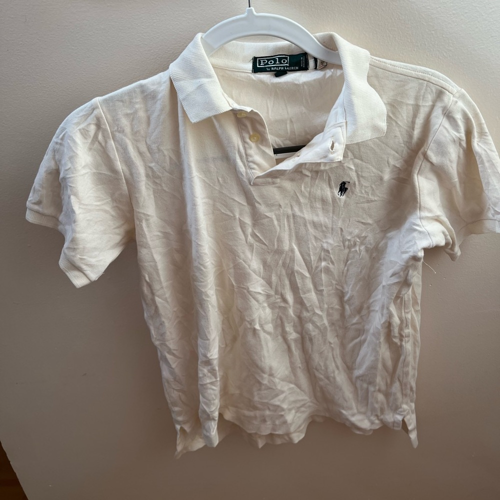 Boys white and navy ralph lauren polo shirt 18 size